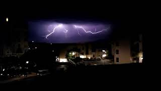 Lightning over Tala Bay Aqaba, Jordan on the Red Sea Real Time and Slow Motion