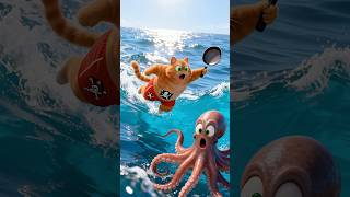 Thèm ăn bạch tuộc #funny #dongvat #hai #cat