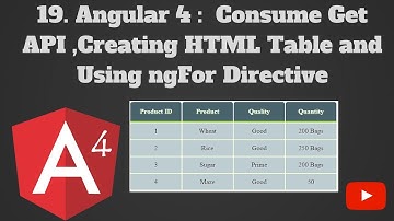 Angular 4 with WEB API: 19. How To Consume GET API & Create Html Table