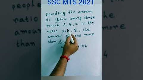 Ratio and Proportion SSC MTS 2021 | #shorts