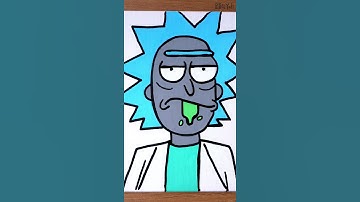 Drawing Rick Sanchez with Posca Markers. (Rick and Morty) #shorts