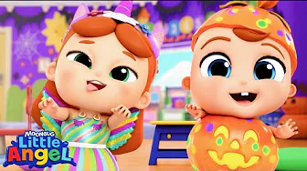 Halloween at the School | Songs for Kids! | Little Angel | Moonbug Kids - Girl Power! 🌸🌺🌸