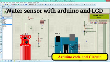water sensor simulation in Proteus // water sensor projects // water sensor with Arduino and lcd