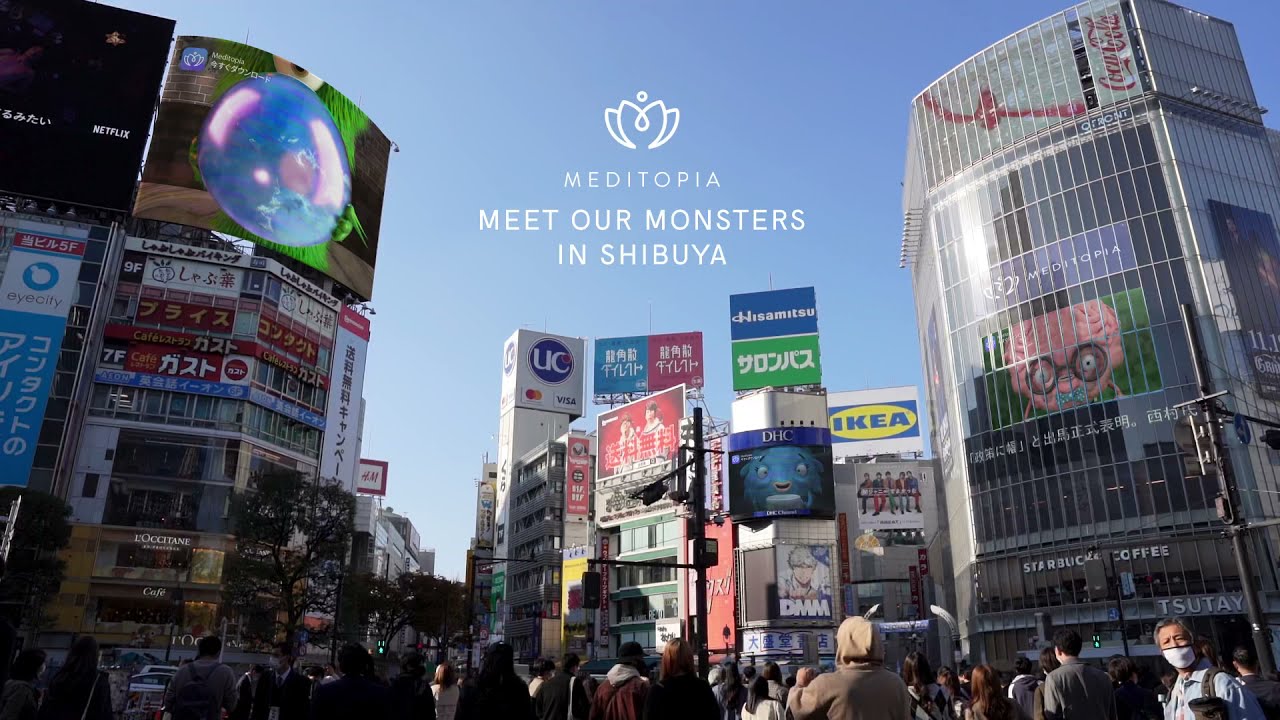 渋谷に突如モンスター出現 全世界100カ国展開 マインドフルネスアプリ Meditopia メディトピア が渋谷からストレスマネジメントをテーマにしたキャンペーンを展開 カワコレメディア 最新トレンド コスメ スイーツなど女の子のためのガールズメディアです