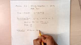 Algebra 4.2 Part 1: Writing equations in point slope form.