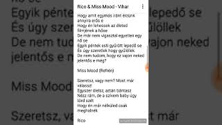 Rico & Miss Mood   Vihar   Lyrics Video
