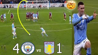 Manchester City vs Aston Villa 4-1 Highlights \& All Goals 2024 FODEN HAT TRICK 🤯🔥