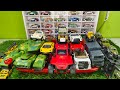Box Full of model cars : Porsche, Tesla, Peugeot, Volvo, Close-up toy car review Tomica #4k