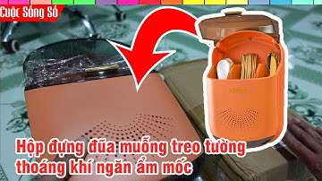 Hộp đựng đũa muỗng treo tường thoáng khí ngăn ẩm mốc giá rẻ - Phong Review 63