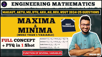 Maxima | Minima | Saddle Point | Best Technique | PYQ | Function of Several Variables