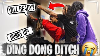 EXTREME DING DONG DITCHING ALMOST GOT US ARRESTED…😳! *COLLEGE EDITION PT.2*