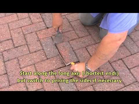 Removing a block paver using basic tools