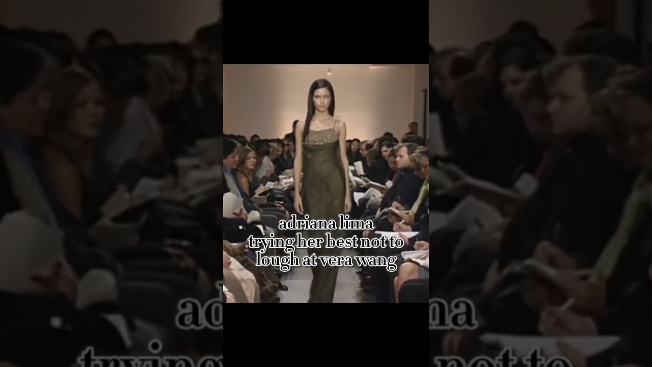 Adriana Lima trying not to laugh for Vera wang 