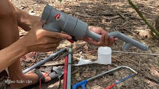Chế Súng Bắn Chim Đốt Bằng Cồn - Làm Bằng Ống Nhựa Pvc