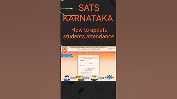 SATS Karnataka how to update students attendance #sats #schoollogin #schoolwebsite #school  #youtube