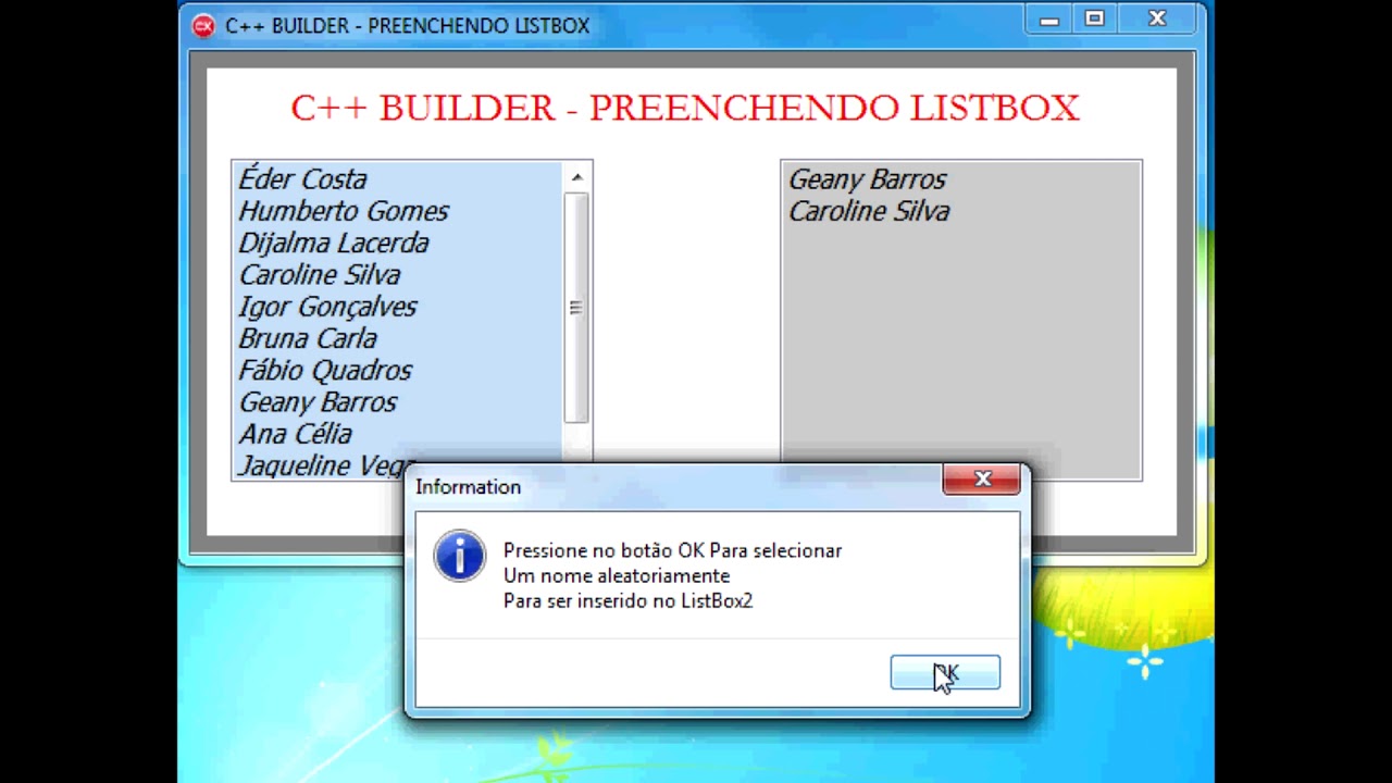 C++ Builder - preenchendo listbox - YouTube