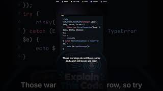 Catch Exception misses fatal Errors in PHP.