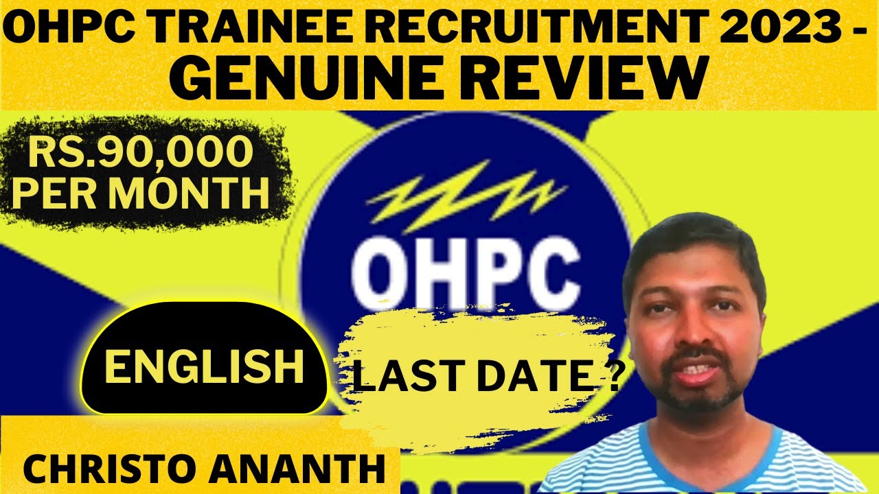 Christo Ananth - OHPC Recruitment 2023 - Odisha Hydro Power - Graduate Engineer Trainee - English