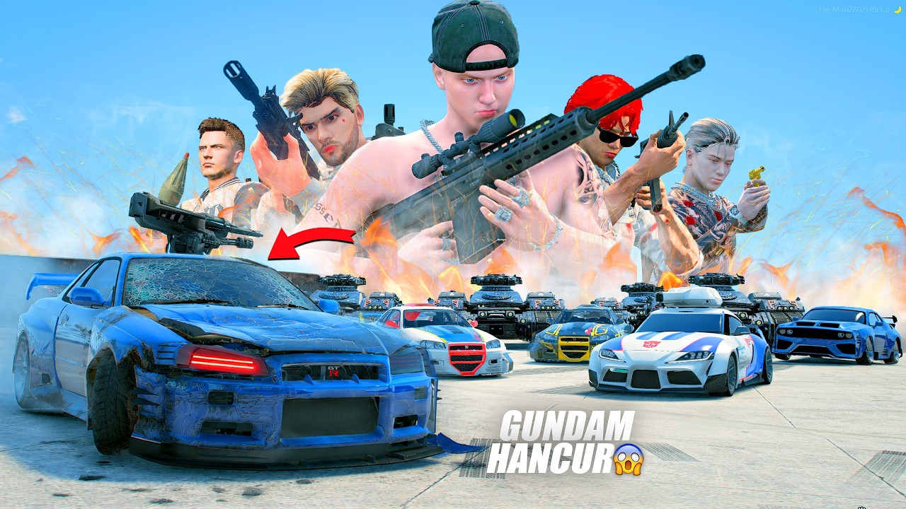 PERANG BESAR KITA SEMUA BERSATU UNTUK MELAWAN GUNDAM TERKUAT MUSUH - GTA 5 ROLEPLAY