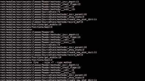 Implementing find --name, --size and --type in mergou, the shell-like python code browser
