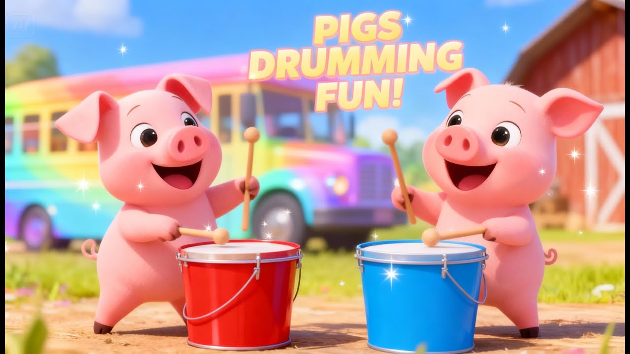 🐮🚌 Wheels on the Bus Animal Sing Along | Happy Farm Friends Ride Together | 3D Kids Song