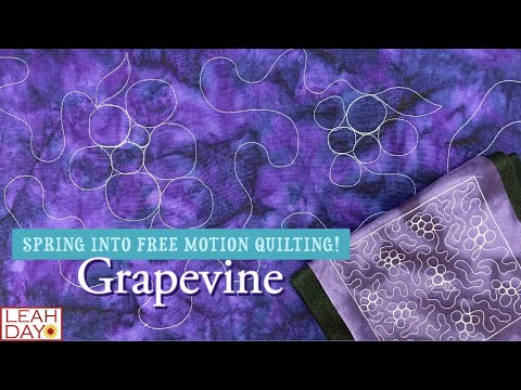 Grapevine all over quilting design quilted by Leah Day