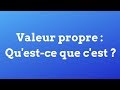 Questce quune valeur propre 