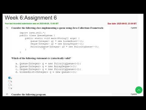 Data Structures and Algorithms Using Java|Week 6 Assignment 6| NPTEL IIT Kharagpur#nptelassignments