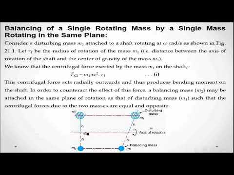 Balancing Of Rotating Masses V1 محاضرات نظرية مكائن فصل موازنة الكتل الدوارة 
