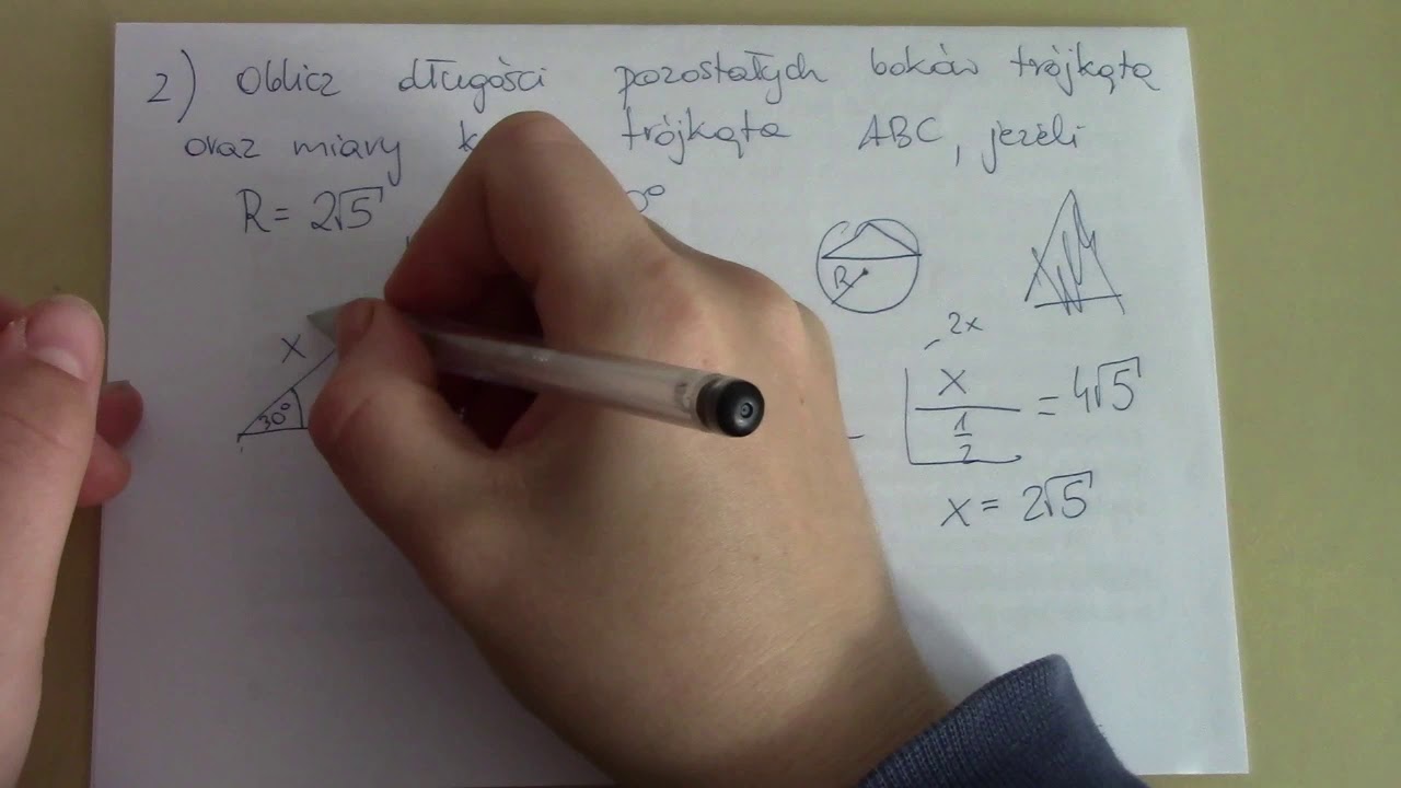 Rozwiązujemy zadania z wykorzystaniem tw sinusów cz. 1