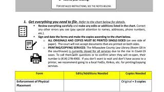 Filing Instructions for the Enforcement of Placement Motion