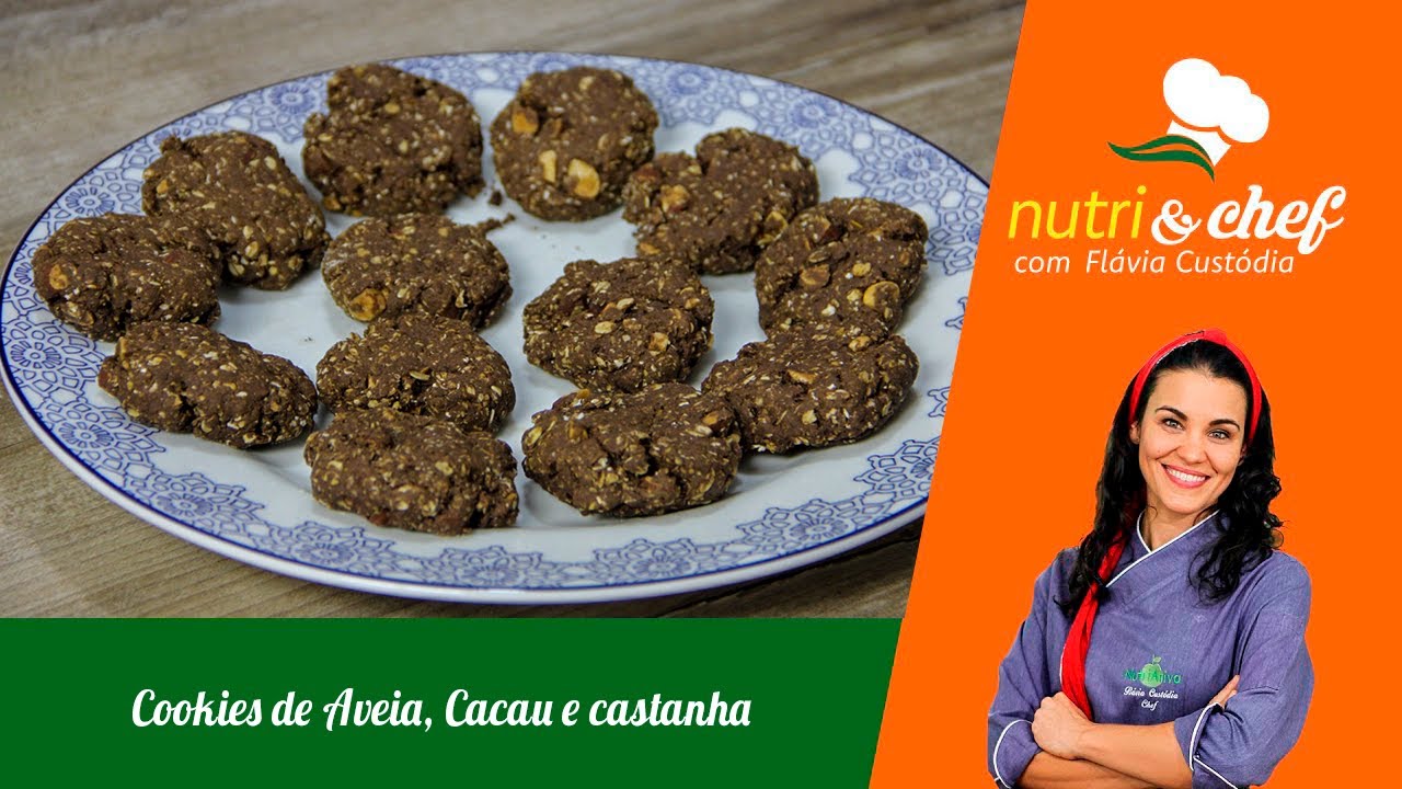 Cookies de Aveia, Cacau e castanha