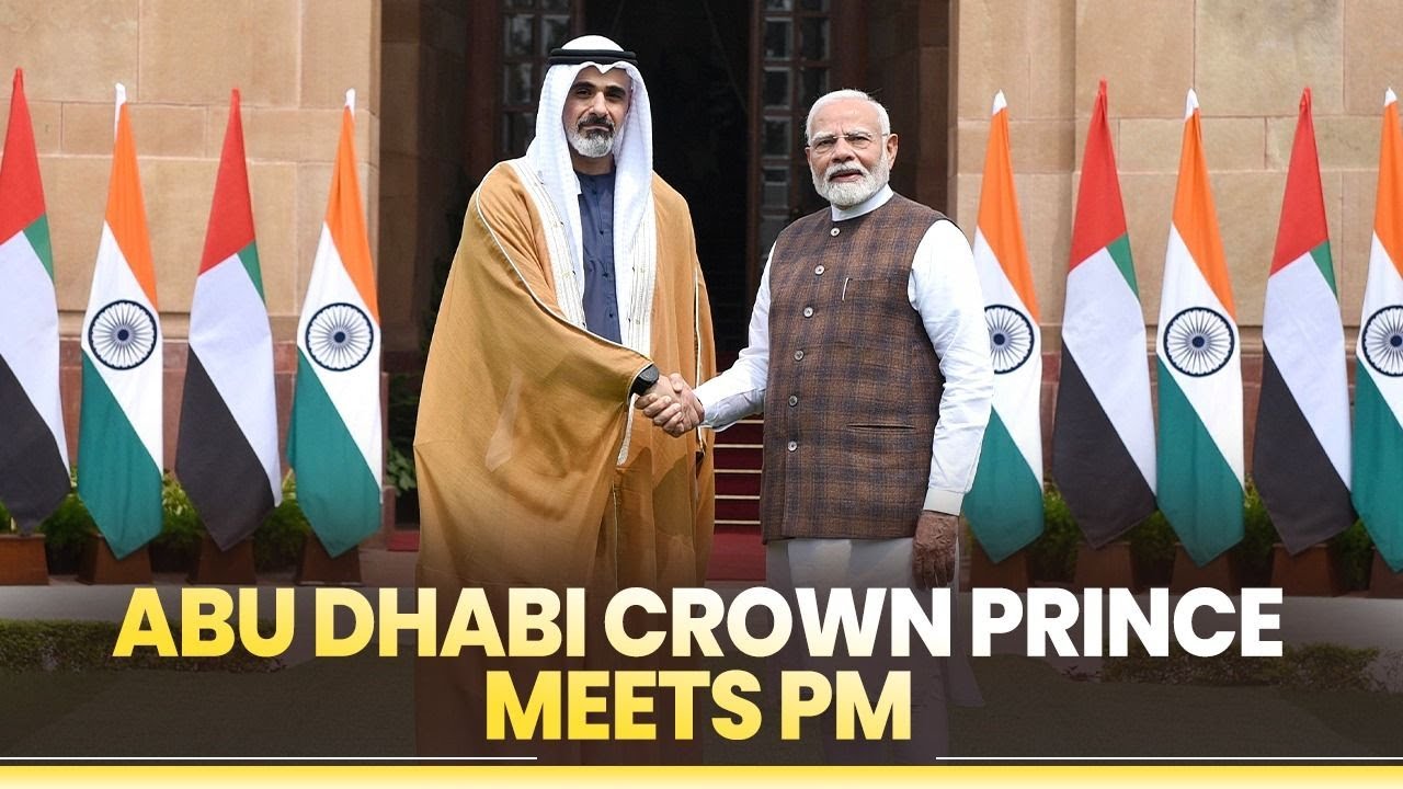 LIVE: Crown Prince of Abu Dhabi meets PM Modi - YouTube