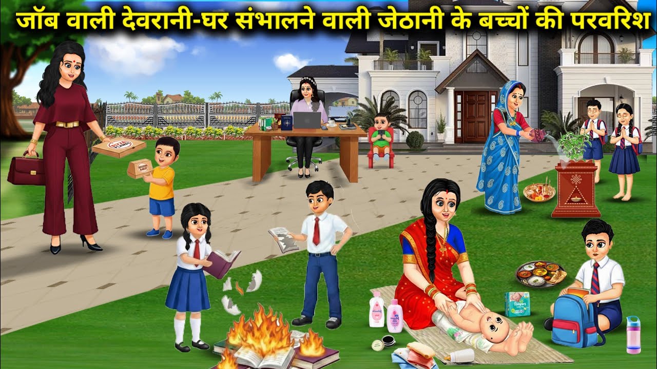 2 जॉब वाली देवरानी-2 घर संभालने वाली जेठानी के बच्चों की परवरिश|Sister-in-law with two jobs -raising