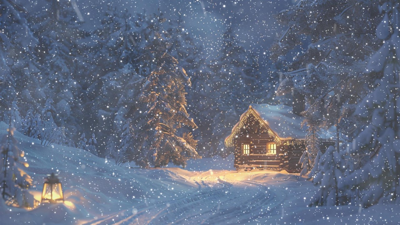 Cozy Snow Cabin Ambience for Deep Sleep ️ Fireplace & Blizzard Sounds ...