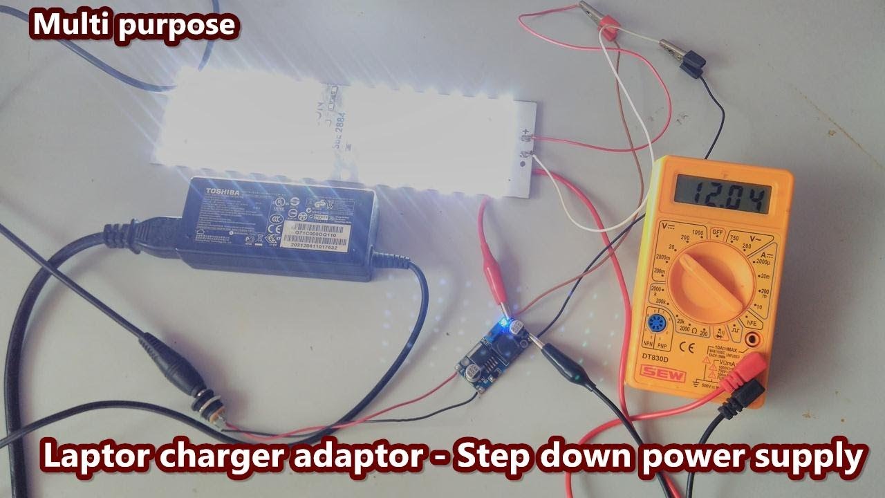 Laptop Charger Convert To Variable LM2596 DC-DC Step-Down(2v-19v) Power