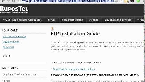 Joomla Package FTP Installation