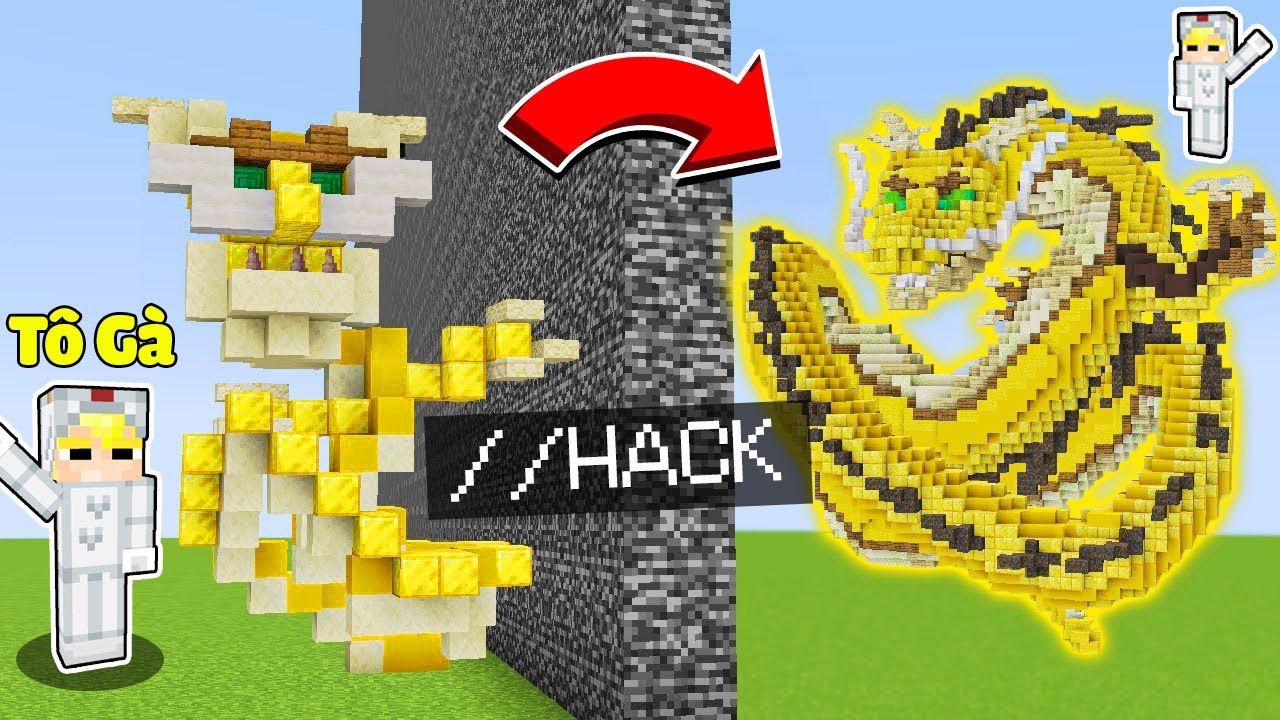 TÔ GÀ DÙNG LỆNH //HACK ĐỂ GIAN LẬN THỬ THÁCH XÂY NGÀY TẾT TRONG MINECRAFT KHIẾN SINH TỐ BẤT NGỜ