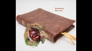 Biblia Schuyler Canterbury KJV tamanho pessoal capa em couro de bezerro castanho