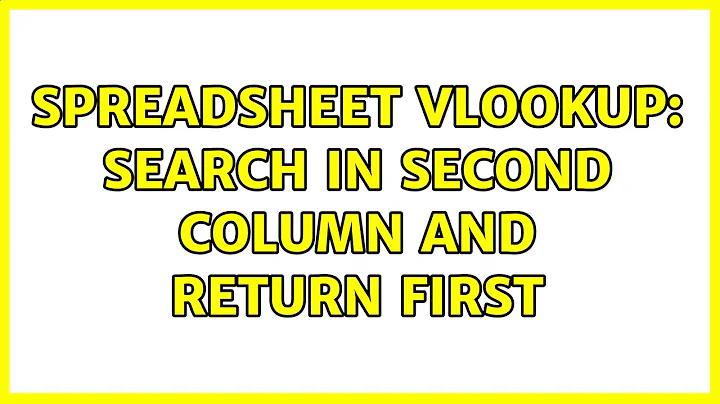 Spreadsheet VLOOKUP: Search in second column and return first