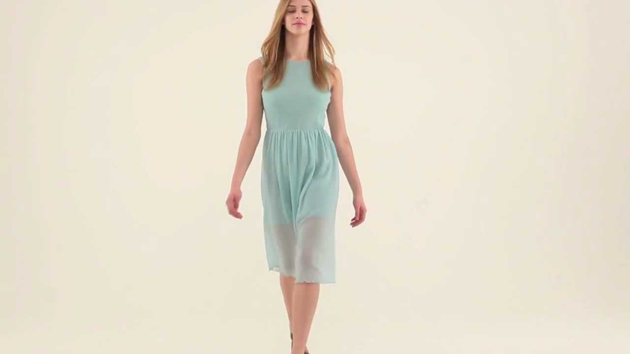 LOVE Aqua Lurex Twist Back Dress