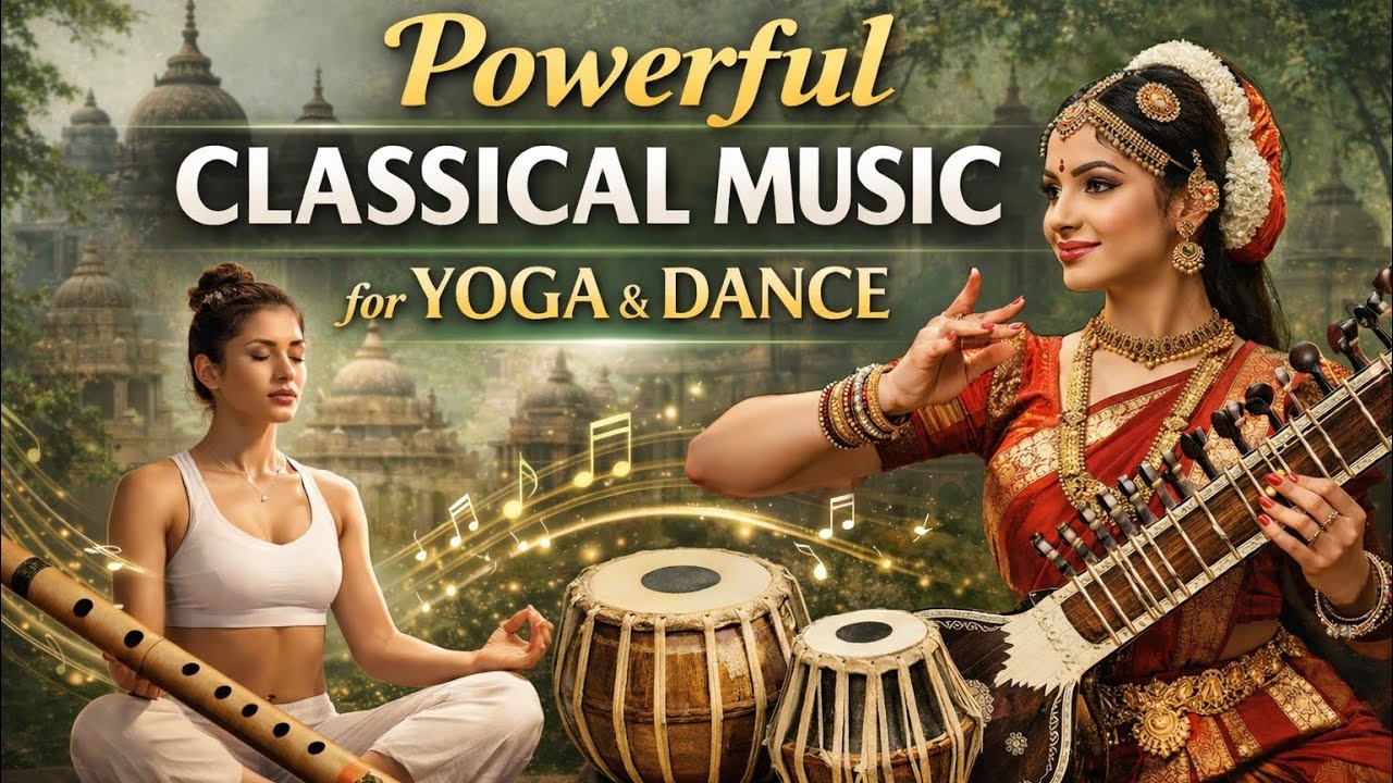 Powerful Classical Music | For Yoga & Classical Dance | Flute, Sitar, Tabla & Drums