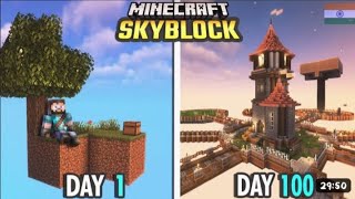 I Survived 100 Days in SKYBLOCK Minecraft (Hindi Gameplay)