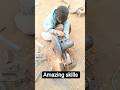 A small boy Doing hard work cutting iron piece by hand cutter machine#shorts#shortsvideo