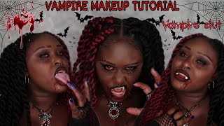 Halloween vampire makeup tutorial on darkskin