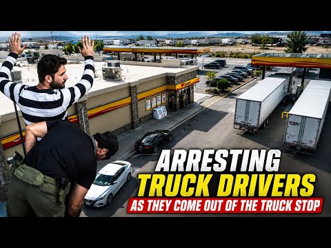 Arresting Truck Drivers As They Come Out Of Taking A Shower & Getting Fuel At Truck Stop