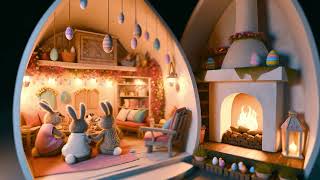 Enchanting Easter Scenes with Bunny Rabbits  Calm Relaxing Background Music Playlist for Work Study