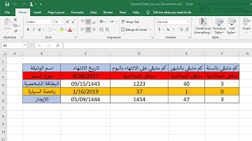 كيفية إنشاء ملف إكسيل لمتابعة تواريخ إنتهاء الوثائق