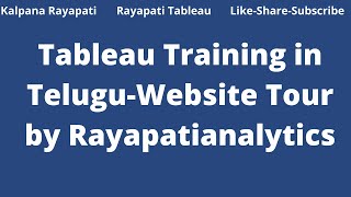 Tableau Training in Telugu-Website Tour by Rayapati Analytics