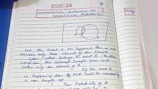 Probability class#11(Mathematical expression of Conditional Probability)